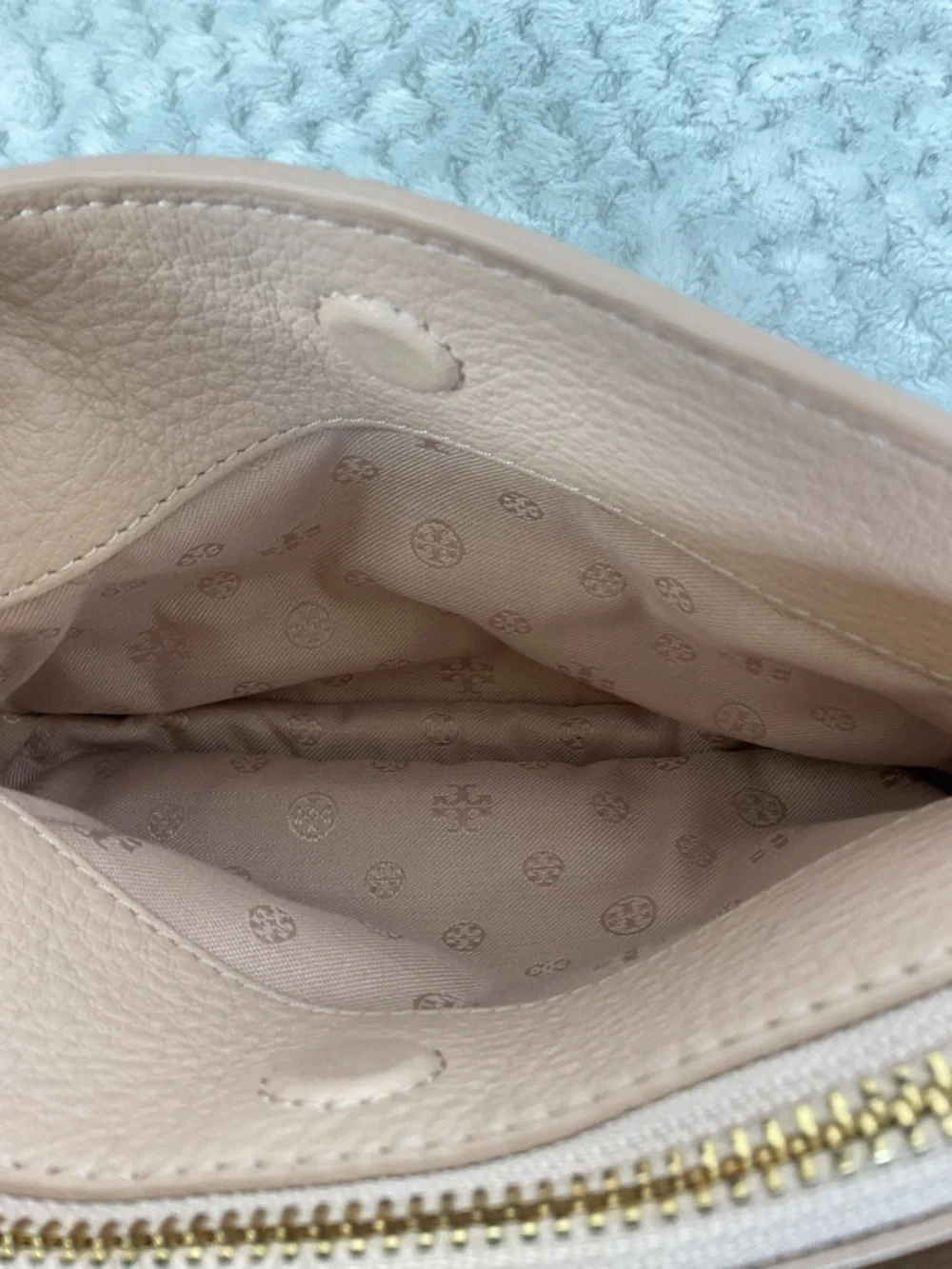 Tory Burch Cream Ivy Micro Leather Crossbody